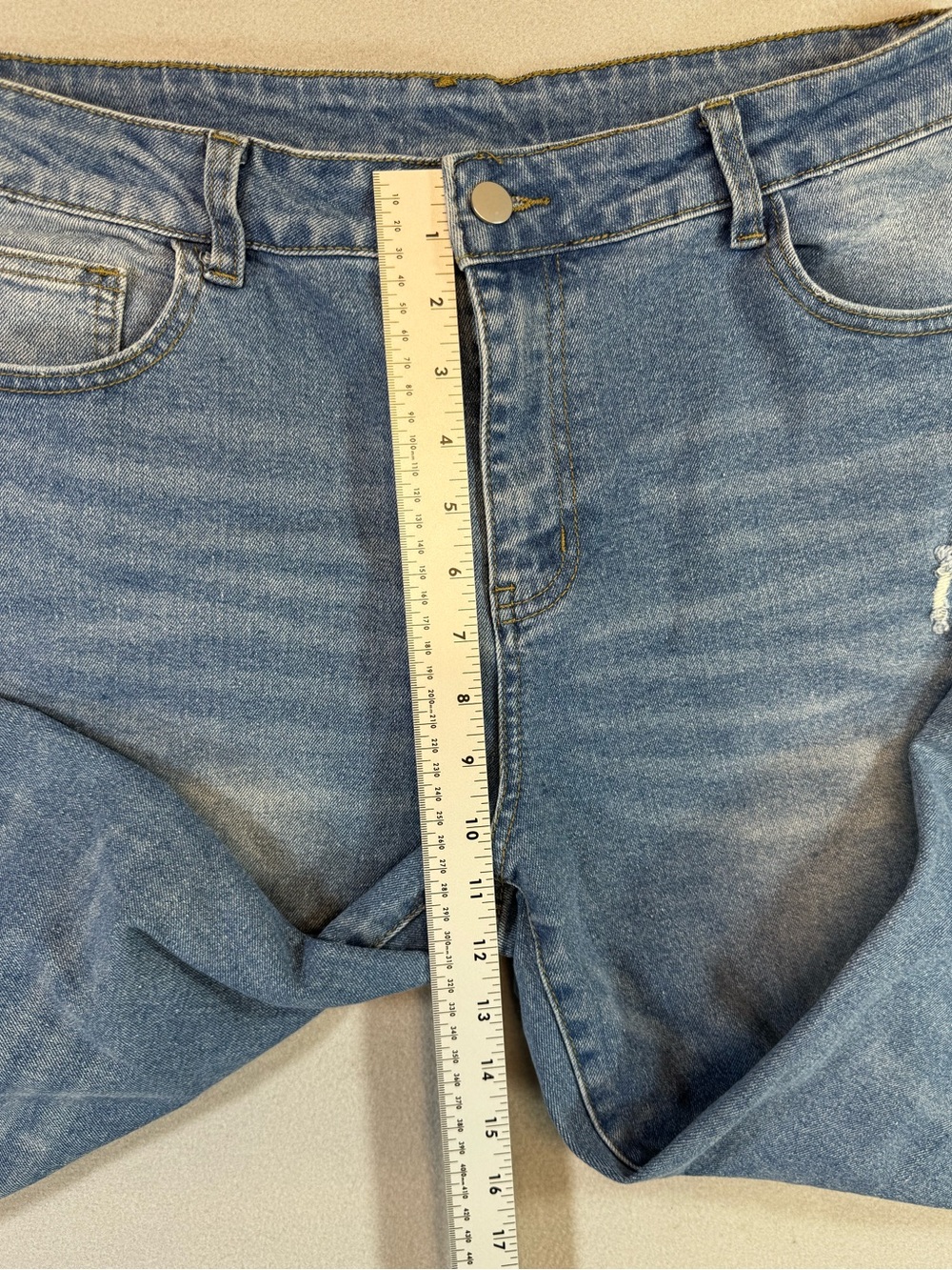Light Blue Denim Jeans with White Interior Tag - Picture 3 of 6